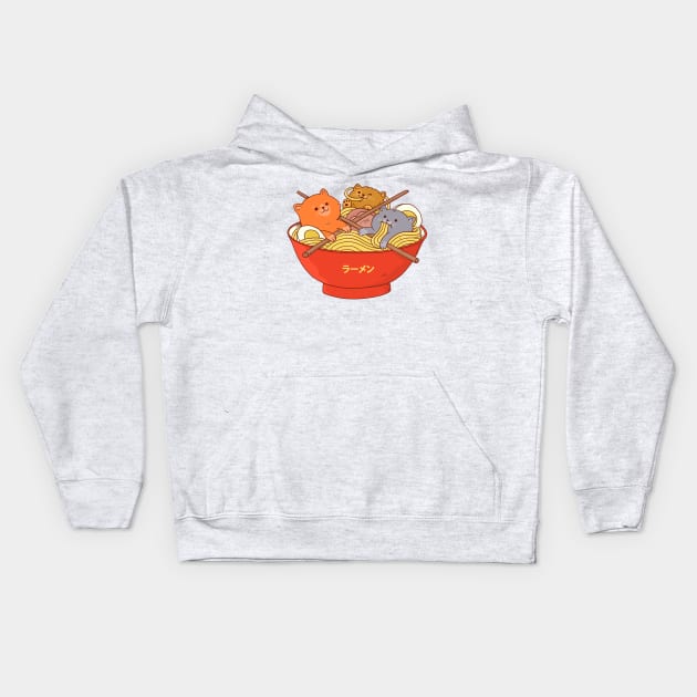 Ramen and cats Kids Hoodie by ppmid